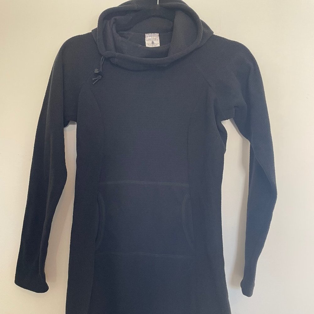 Melanzana microgrid fleece dress - black - Size XS